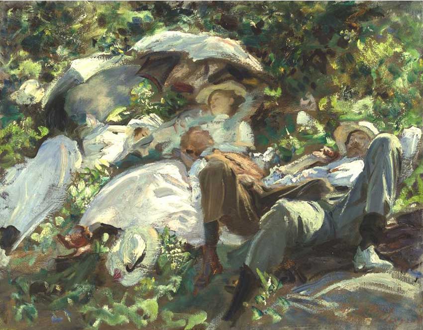 Group with Parasols